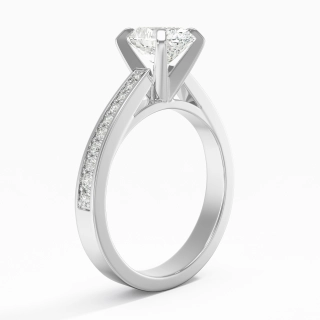 1.50ct Moissanite Engagement Ring 18K White Gold