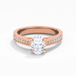 1.00ct Moissanite Engagement Ring 14K Rose Gold