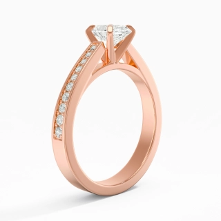 1.00ct Moissanite Engagement Ring 14K Rose Gold