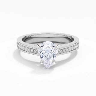 1.00ct Moissanite Bague de fiançailles Or blanc 18 carats