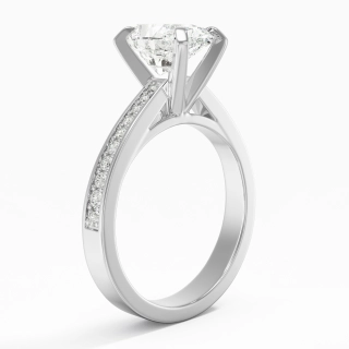 2.00ct Moissanite Engagement Ring 18K White Gold