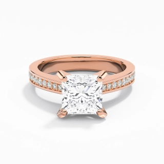 1.50ct Moissanite Engagement Ring 14K Rose Gold