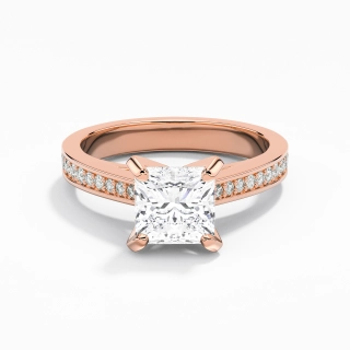 1.00ct Moissanite Engagement Ring 18K Rose Gold