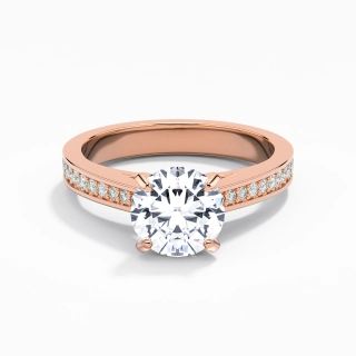 1.00ct Moissanite Engagement Ring 14K Rose Gold