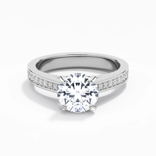 1.00ct Moissanite Engagement Ring 18K White Gold