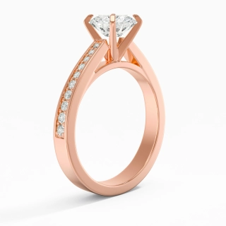 1.00ct Moissanite Engagement Ring 14K Rose Gold