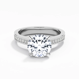 2.00ct Moissanite Engagement Ring 18K White Gold