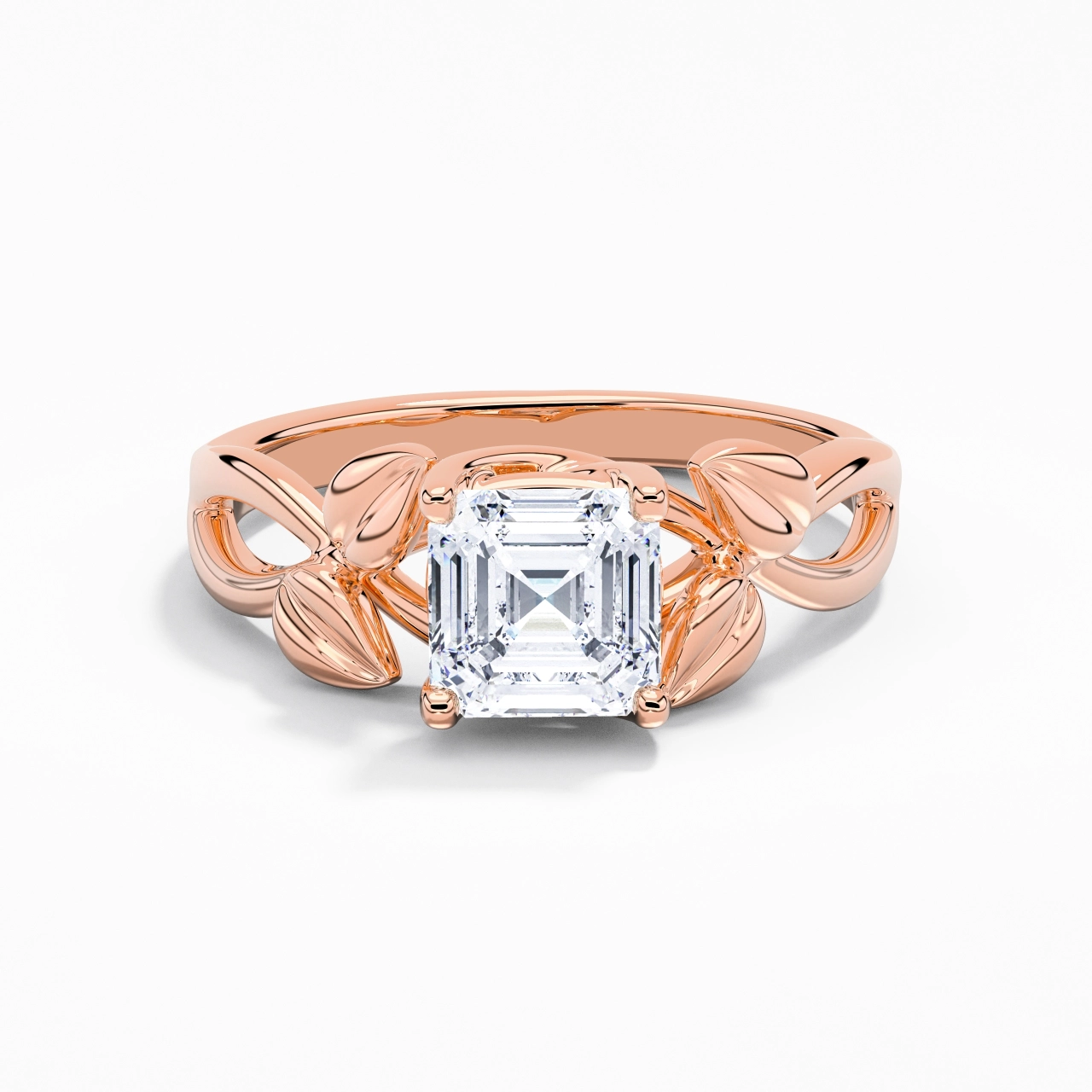 Nature Unique Asscher 1.50ct Moissanite Bague de fiançailles