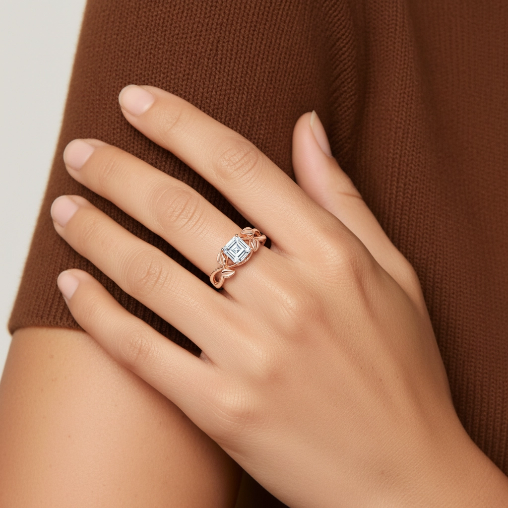 Nature Unique Asscher 1.00ct Moissanite Bague de fiançailles