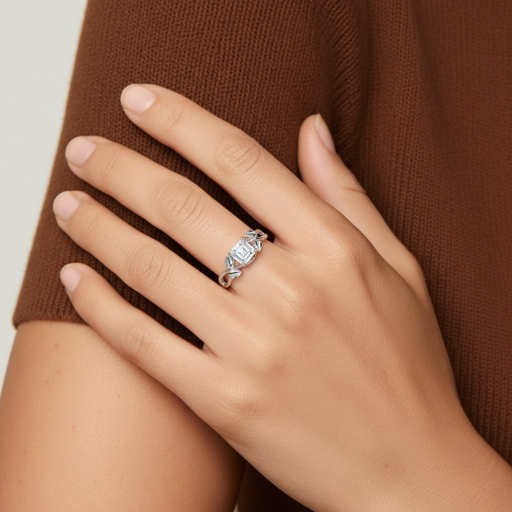 Nature Unique Asscher 1.00ct Moissanite Bague de fiançailles