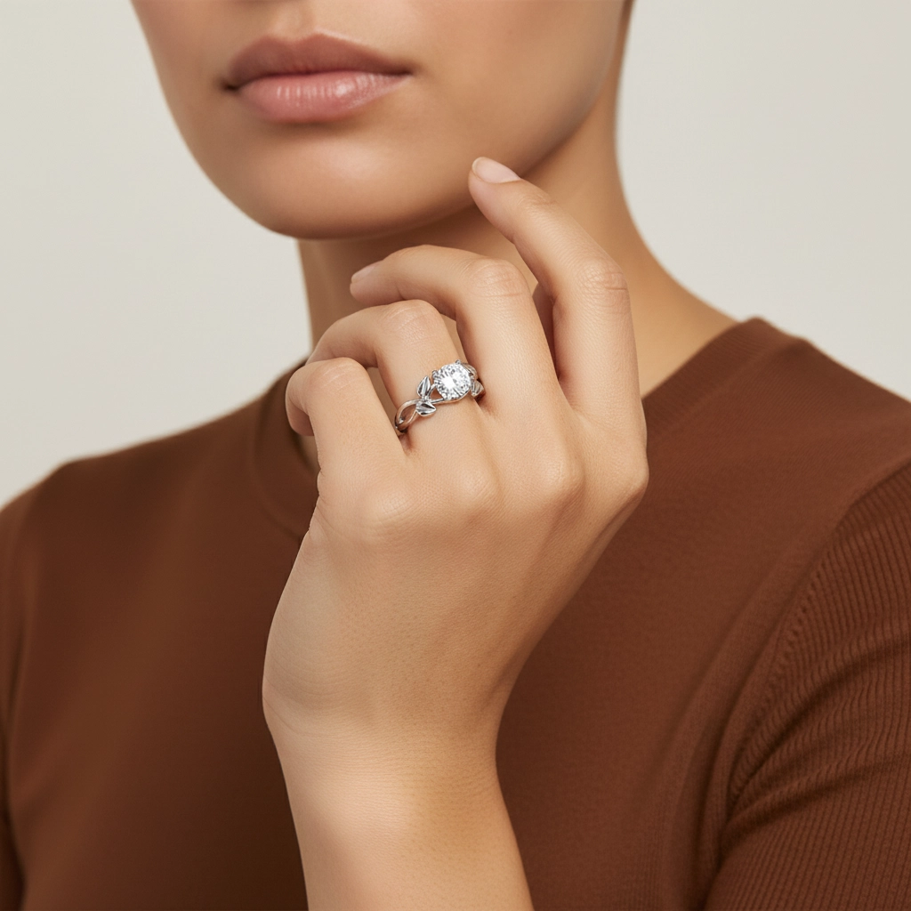 1.00ct Moissanite Bague de fiançailles Argent sterling 925