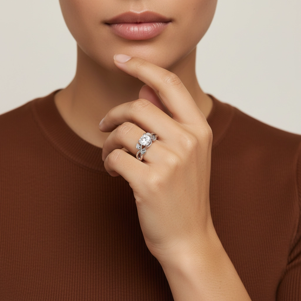 1.00ct Moissanite Bague de fiançailles Argent sterling 925