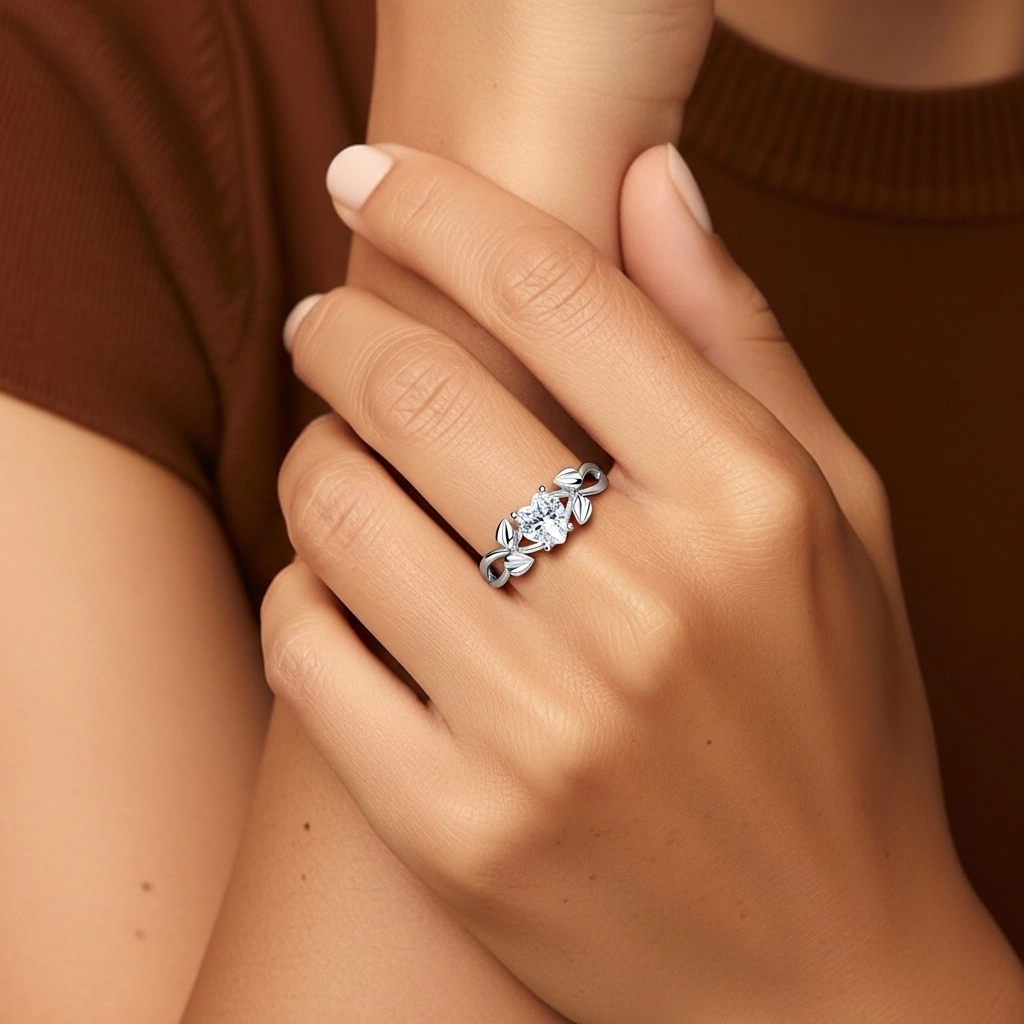 1.00ct Moissanite Bague de fiançailles Argent sterling 925