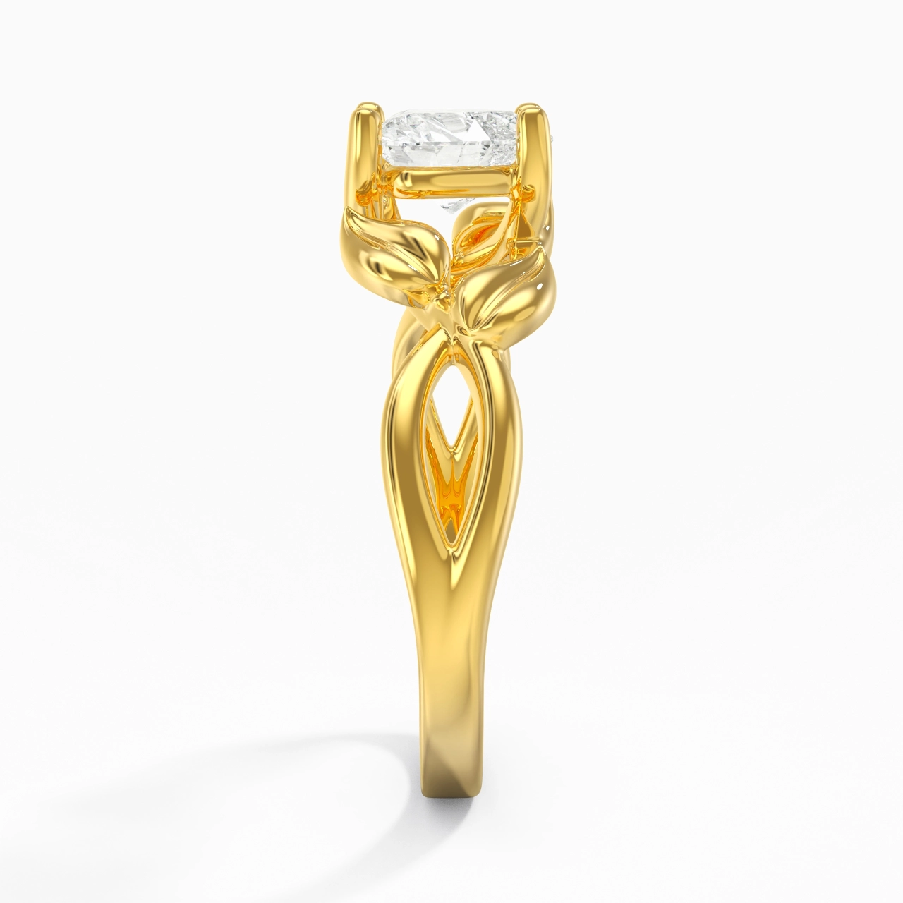 Nature Unique Cœur 1.00ct Moissanite Bague de fiançailles