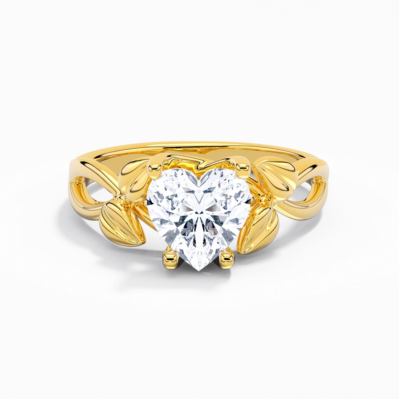 Nature Unique Cœur 2.00ct Moissanite Bague de fiançailles