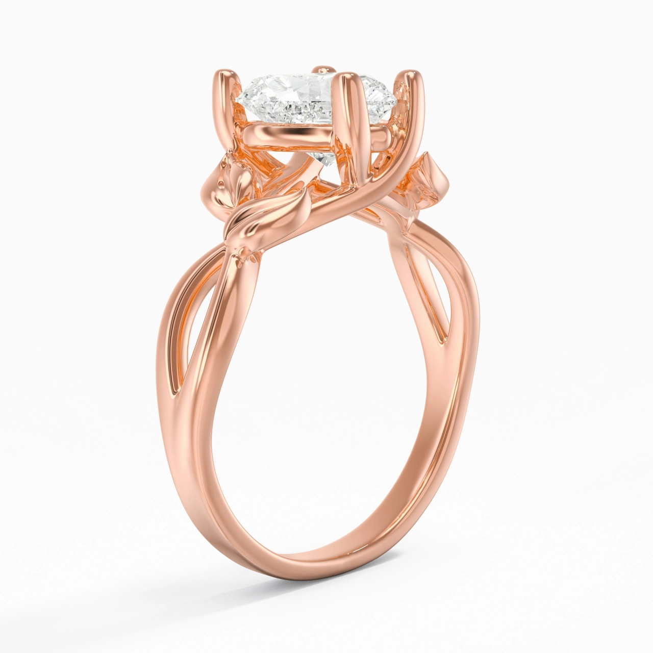 Nature Unique Cœur 2.00ct Moissanite Bague de fiançailles