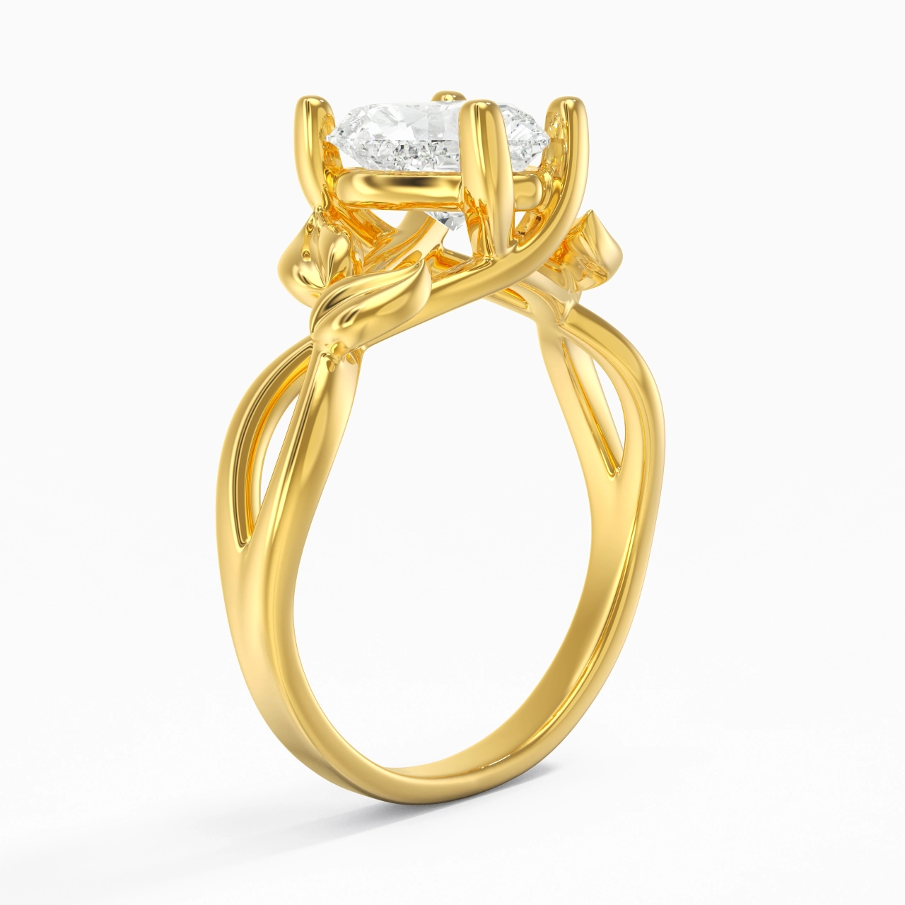 Nature Unique Cœur 2.00ct Moissanite Bague de fiançailles