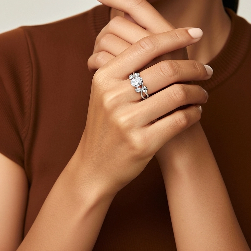 1.50ct Moissanite Bague de fiançailles Argent sterling 925