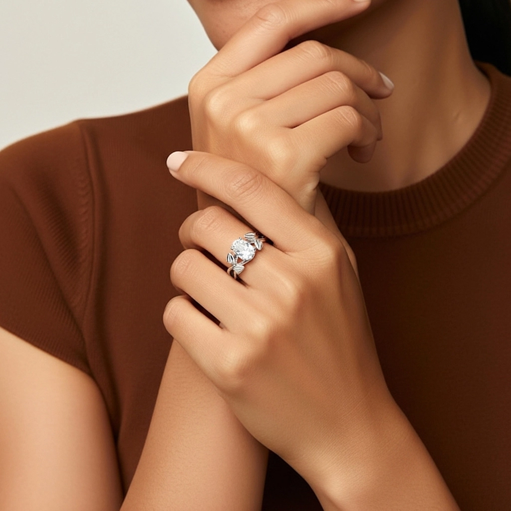 1.50ct Moissanite Bague de fiançailles Argent sterling 925