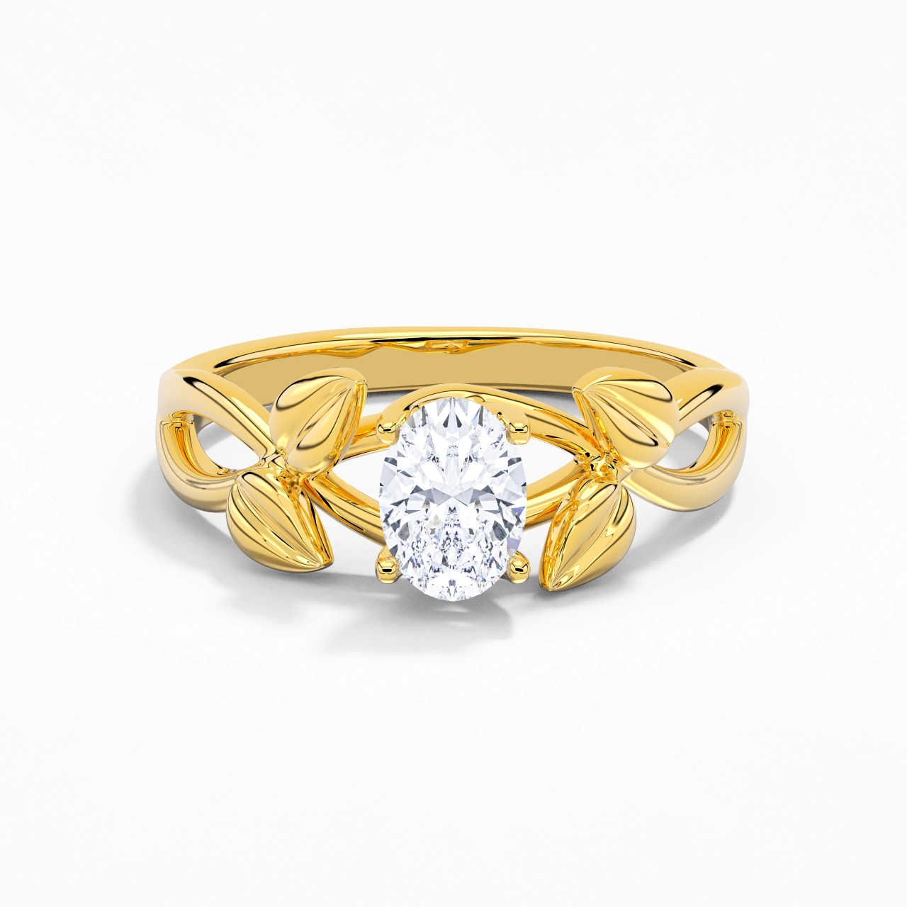 Nature Unique Ovale 1.00ct Moissanite Bague de fiançailles