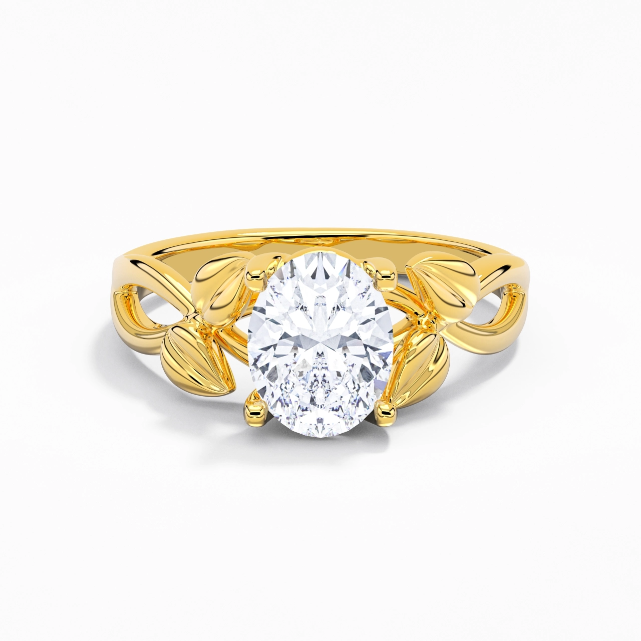 Nature Unique Ovale 2.00ct Moissanite Bague de fiançailles