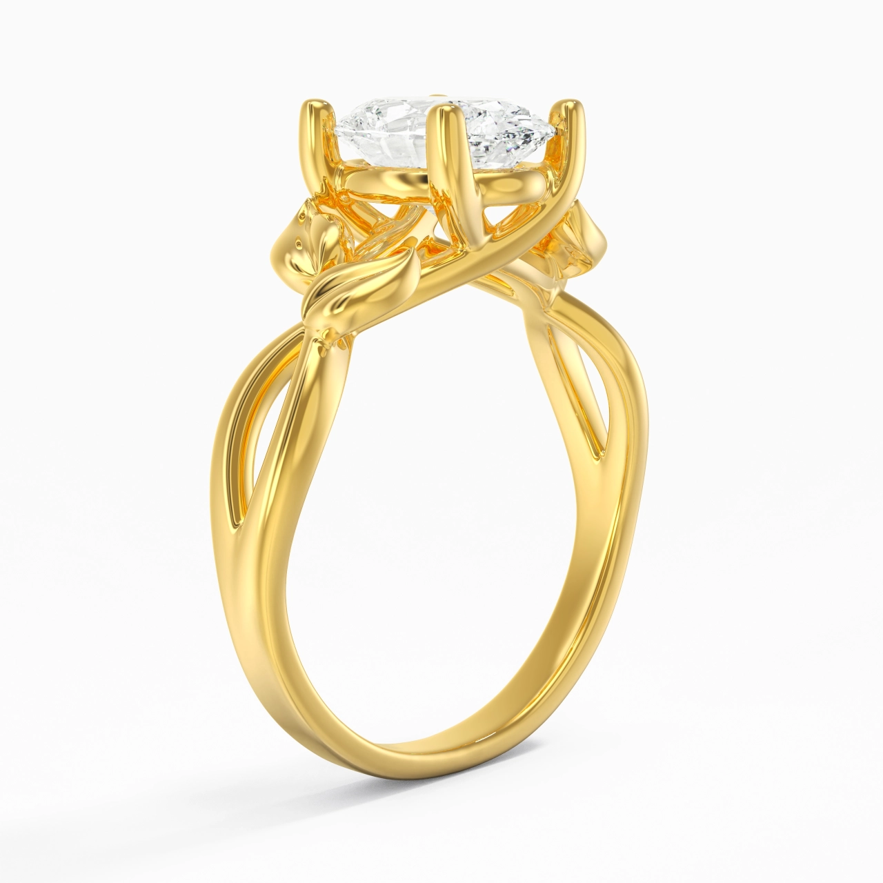 Nature Unique Ovale 2.00ct Moissanite Bague de fiançailles