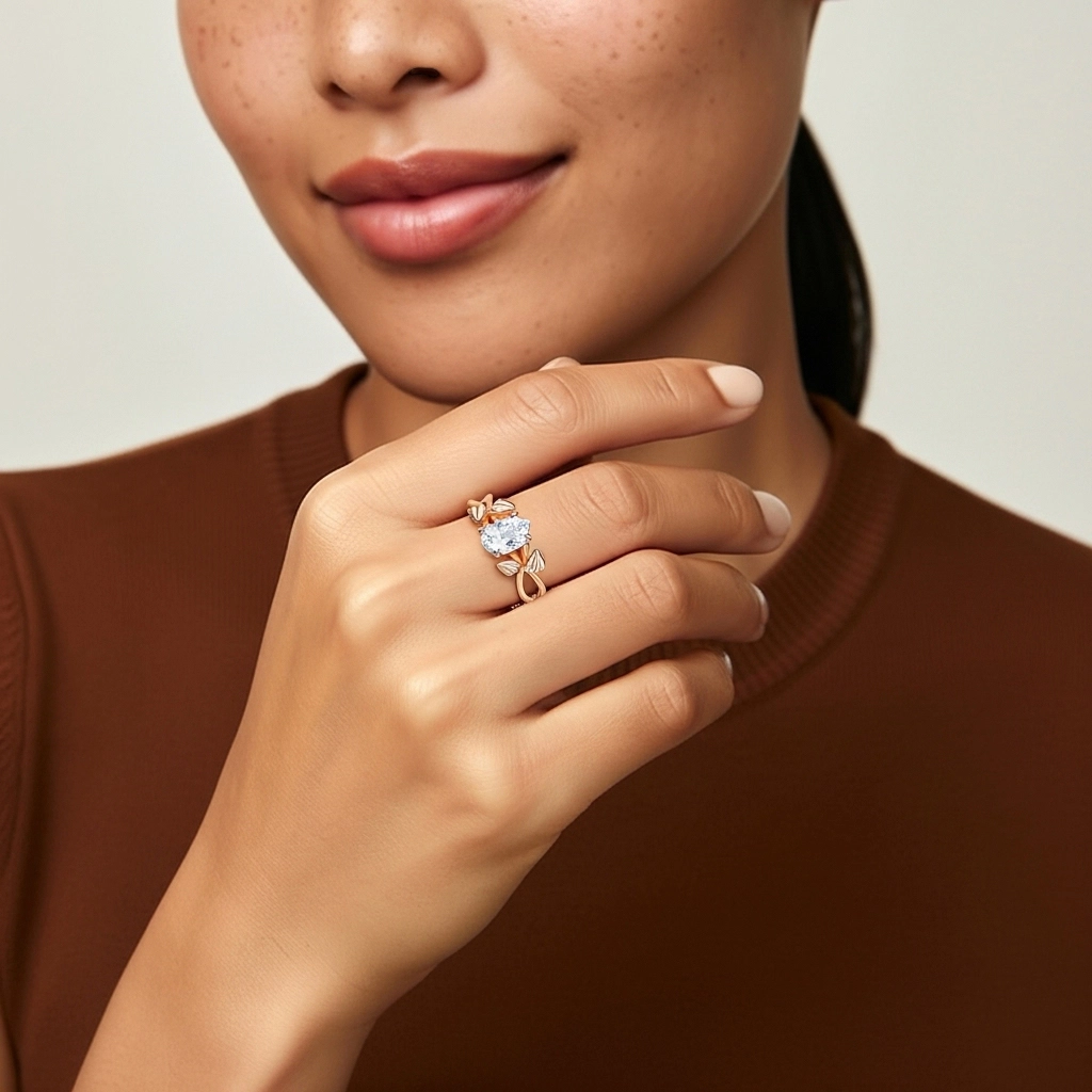 1.00ct Moissanite Bague de fiançailles Argent sterling 925