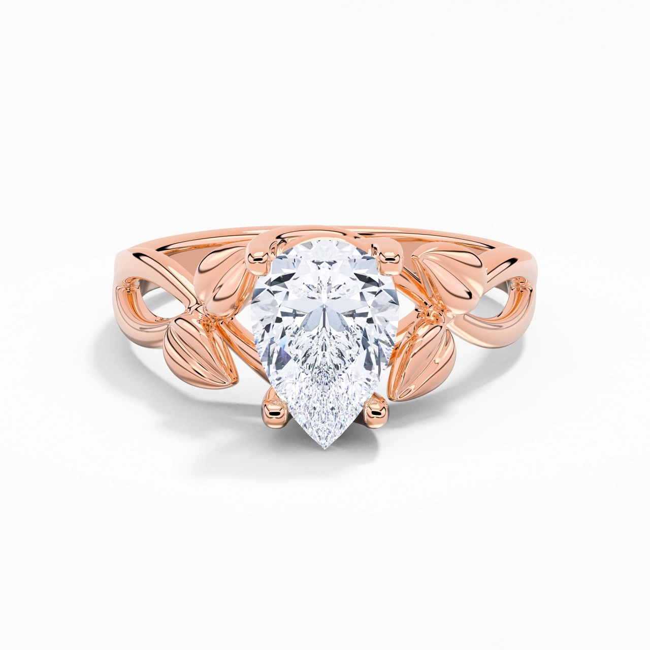 Nature Unique Poire 2.00ct Moissanite Bague de fiançailles