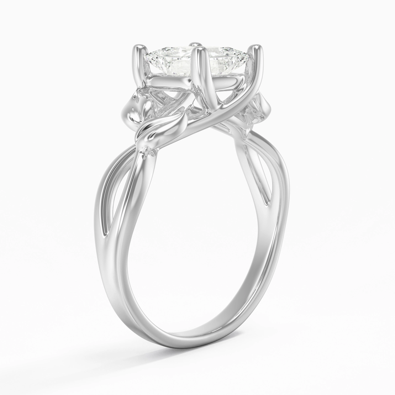 1.50ct Moissanite Bague de fiançailles Argent sterling 925