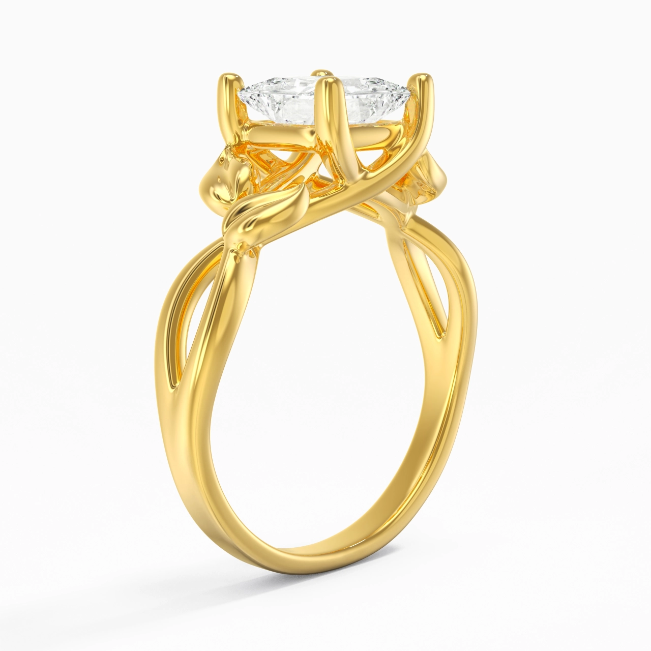 Nature Unique Princesse 1.50ct Moissanite Bague de fiançailles