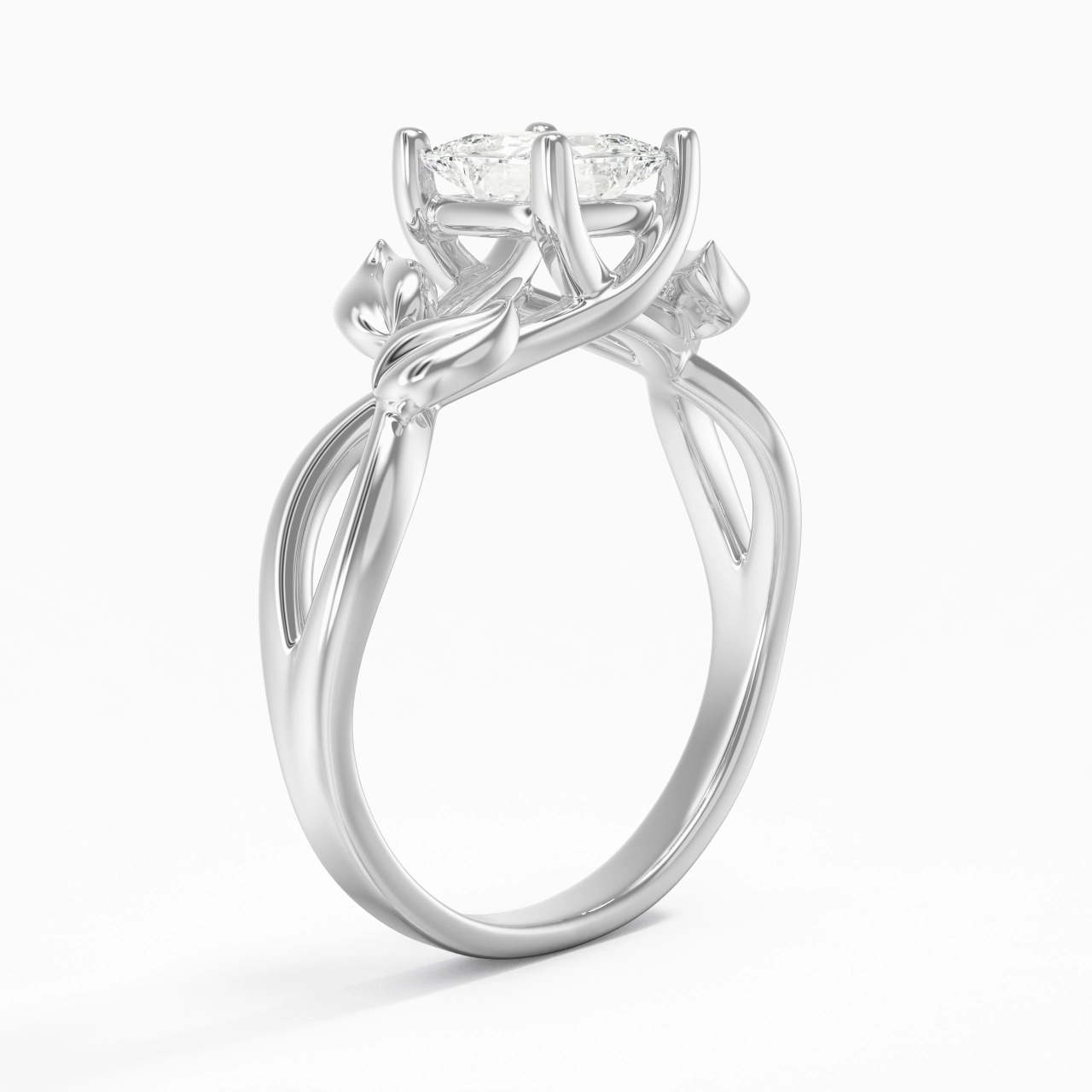 Nature Unique Princesse 1.00ct Moissanite Bague de fiançailles