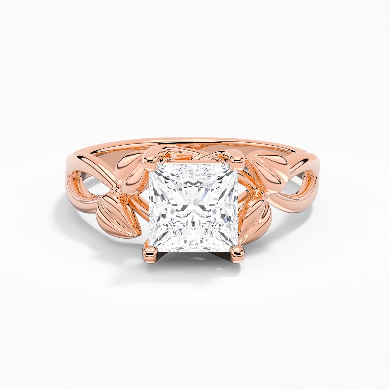 Nature Unique Princesse 2.00ct Moissanite Bague de fiançailles