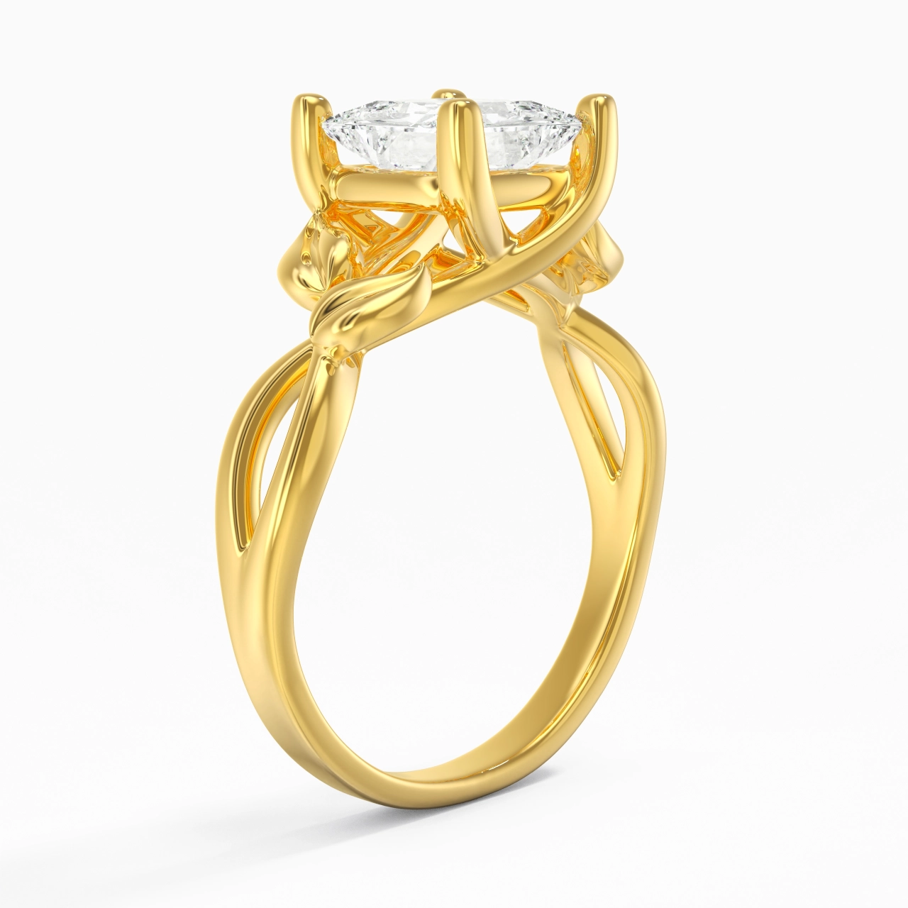 Nature Unique Princesse 2.00ct Moissanite Bague de fiançailles