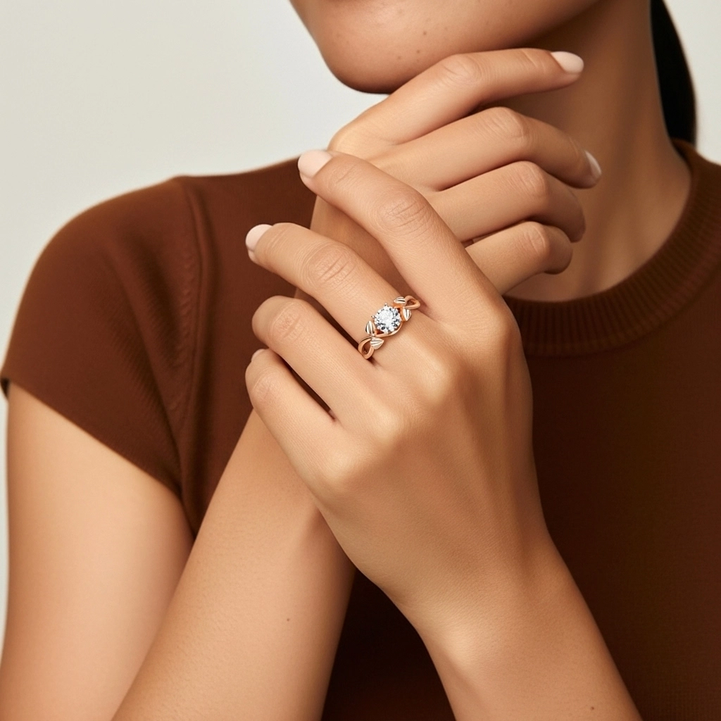 1.00ct Moissanite Bague de fiançailles Argent sterling 925