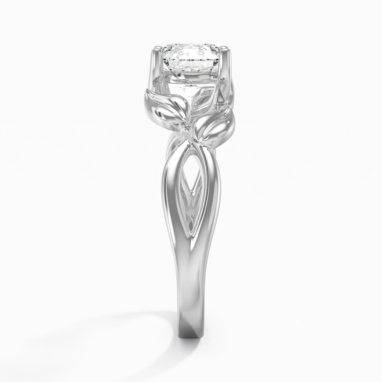 Nature Unique Rond 1.00ct Moissanite Bague de fiançailles