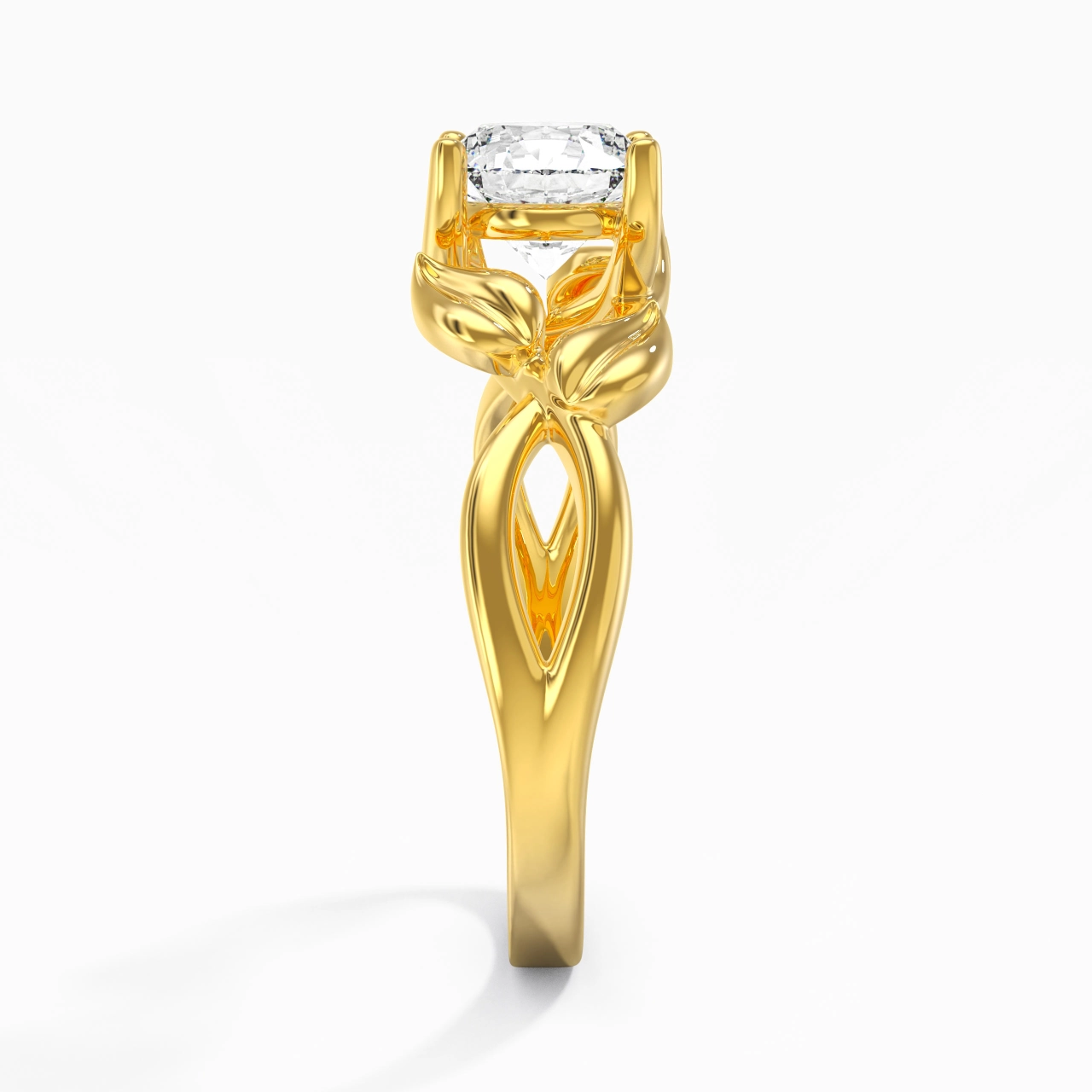 Nature Unique Rond 1.00ct Moissanite Bague de fiançailles