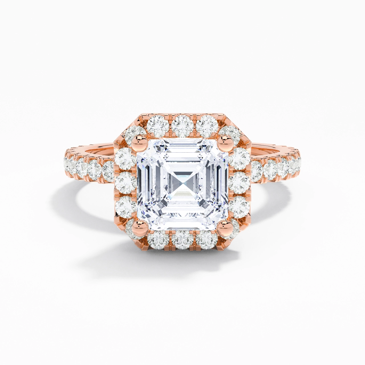 1.50ct Moissanite Engagement Ring 14K Rose Gold