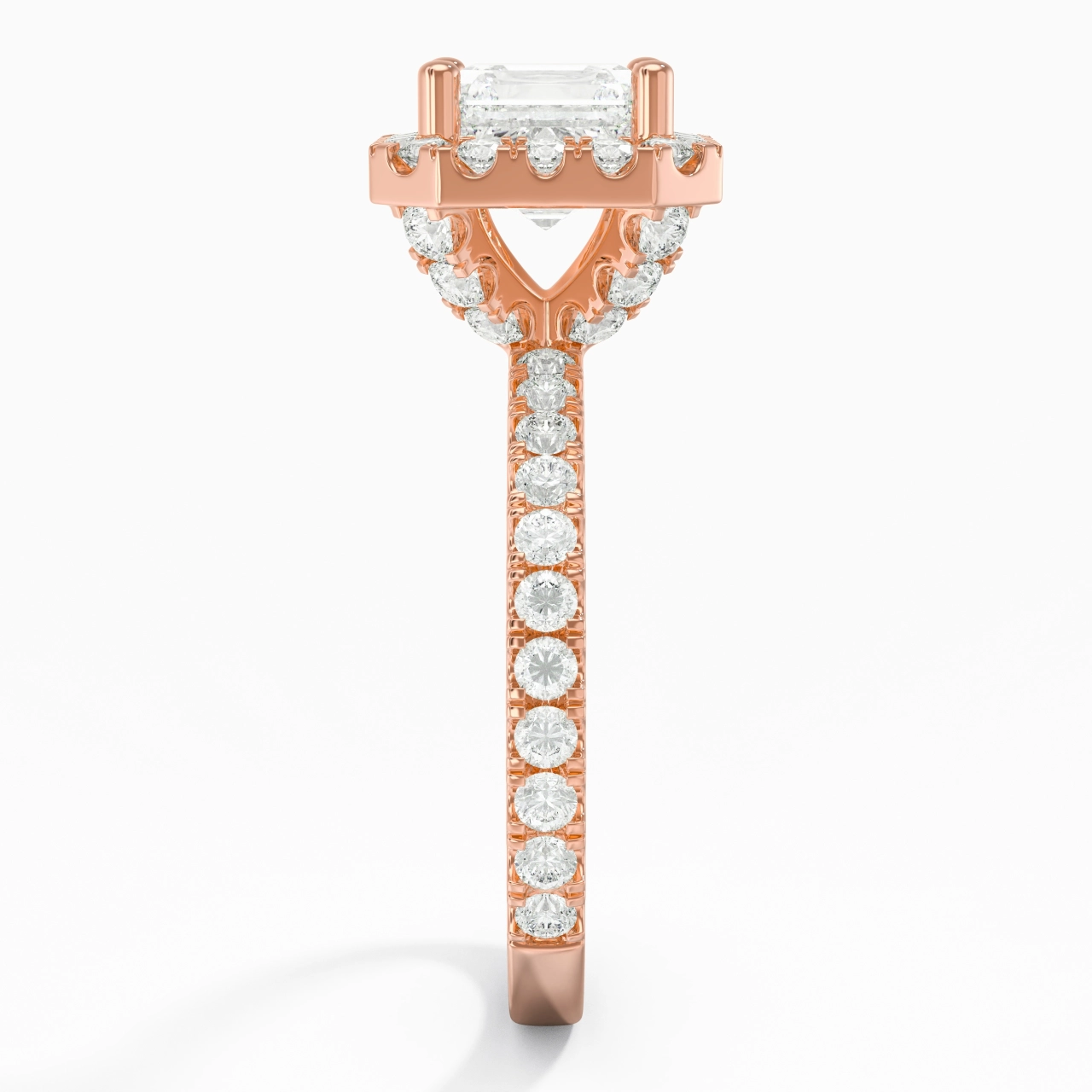 1.50ct Moissanite Engagement Ring 14K Rose Gold