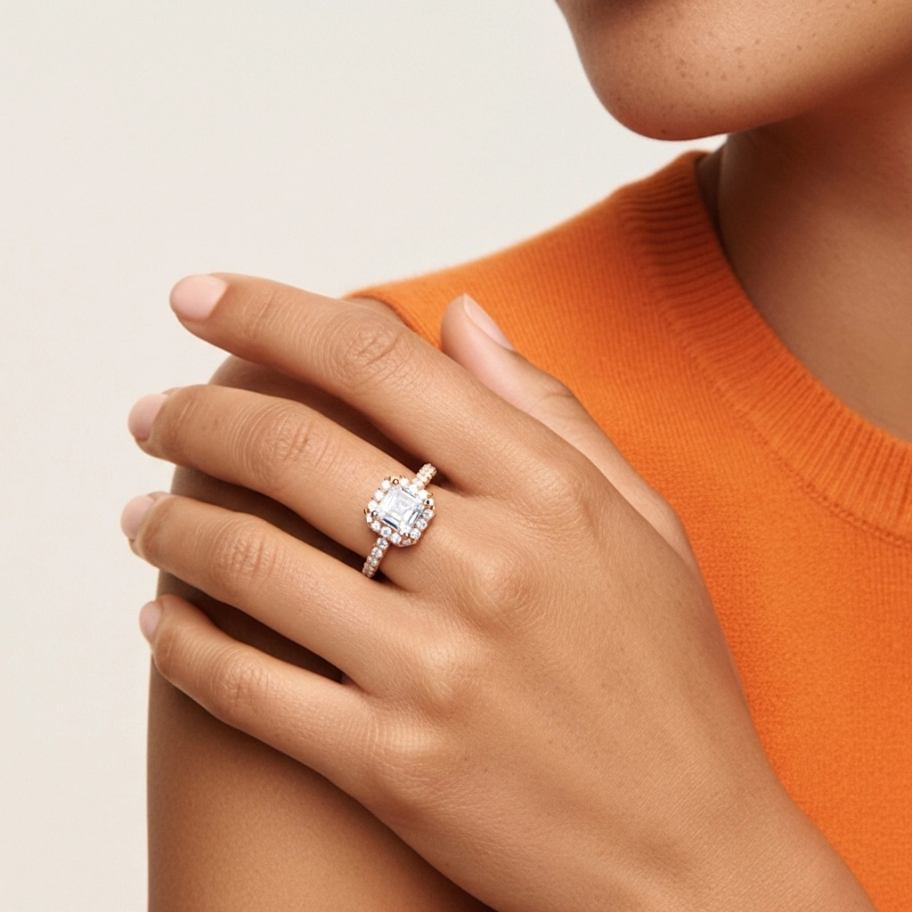 1.00ct Moissanita Anillo de Compromiso Oro rosa 18K