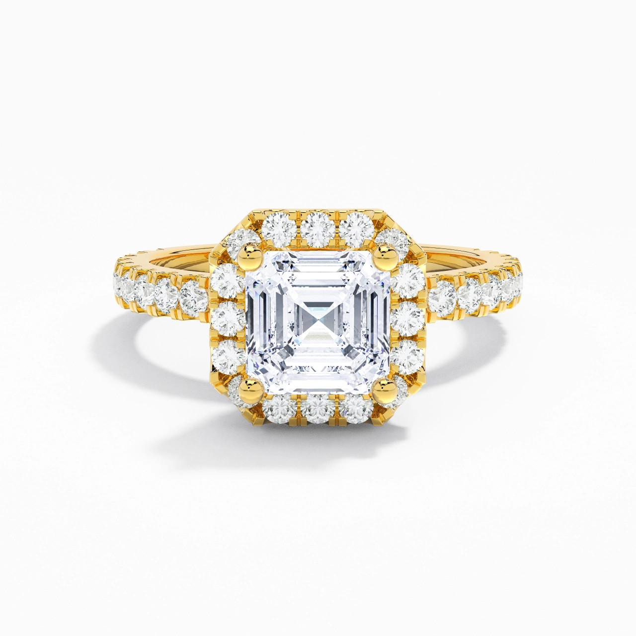 1.00ct Moissanite Engagement Ring 18K Gold