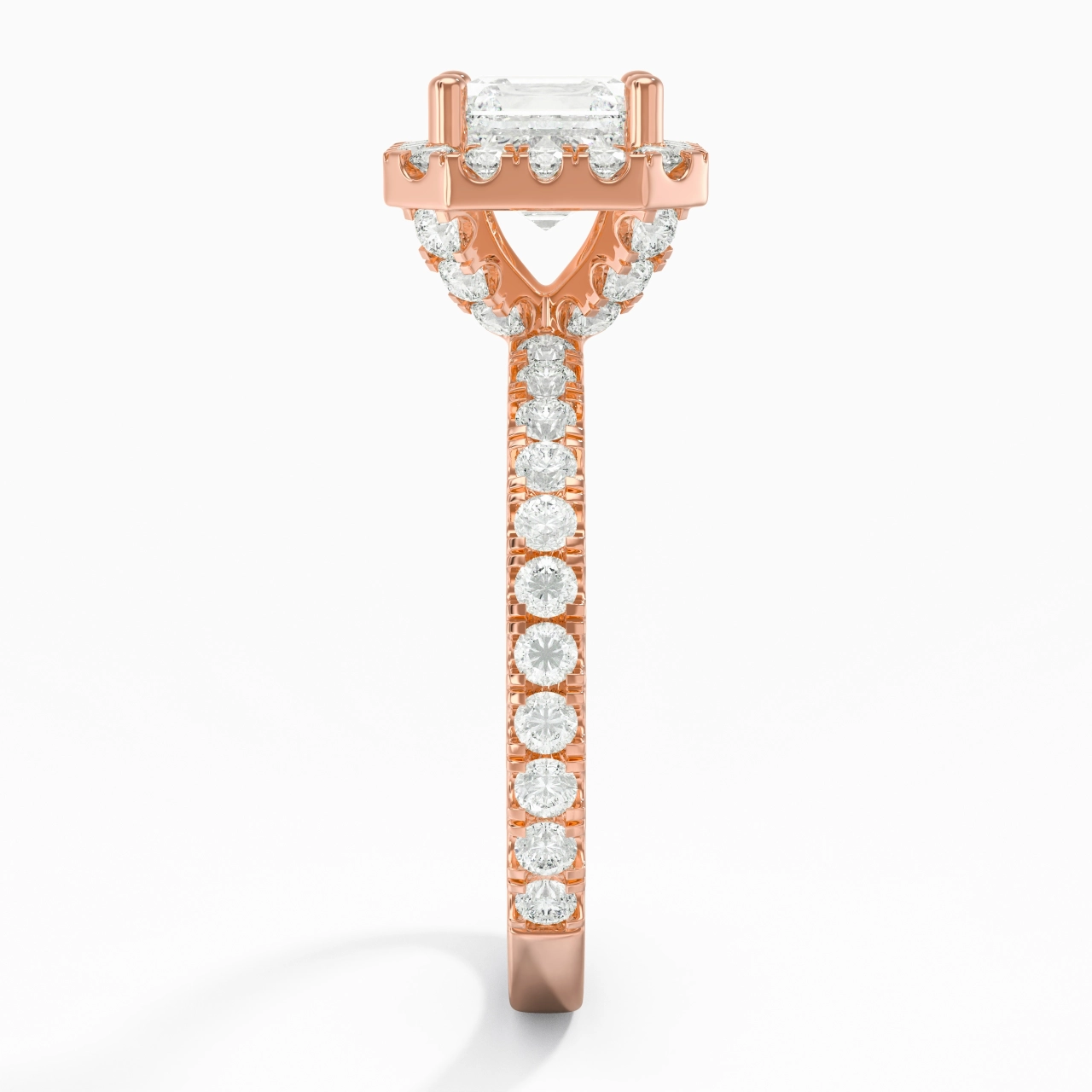 1.00ct Moissanite Engagement Ring 14K Rose Gold