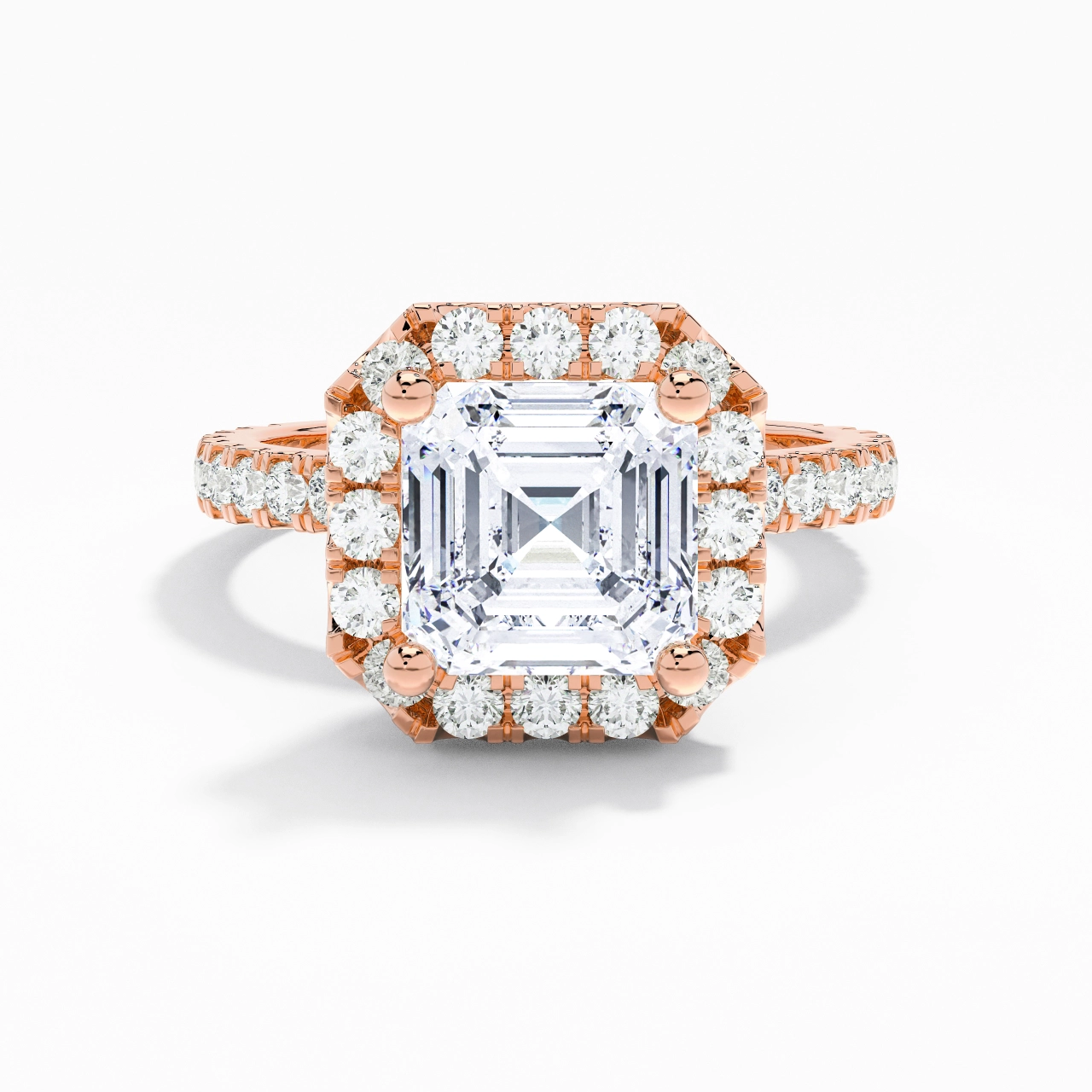 2.00ct Moissanite Engagement Ring 18K Rose Gold