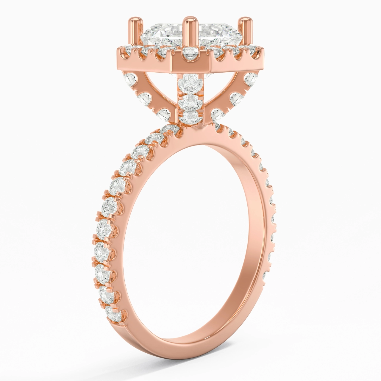 2.00ct Moissanite Engagement Ring 18K Rose Gold