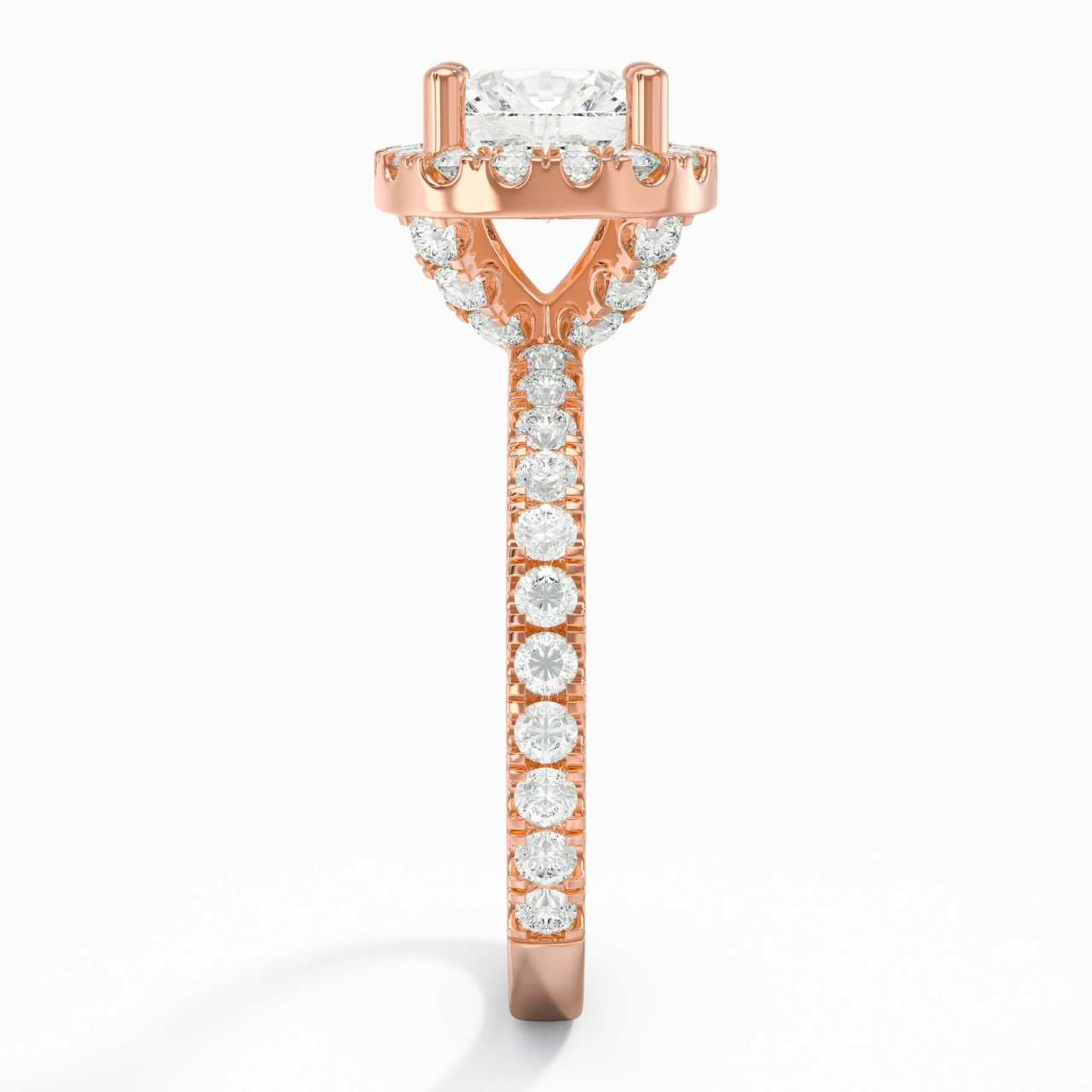 1.50ct Moissanite Engagement Ring 18K Rose Gold