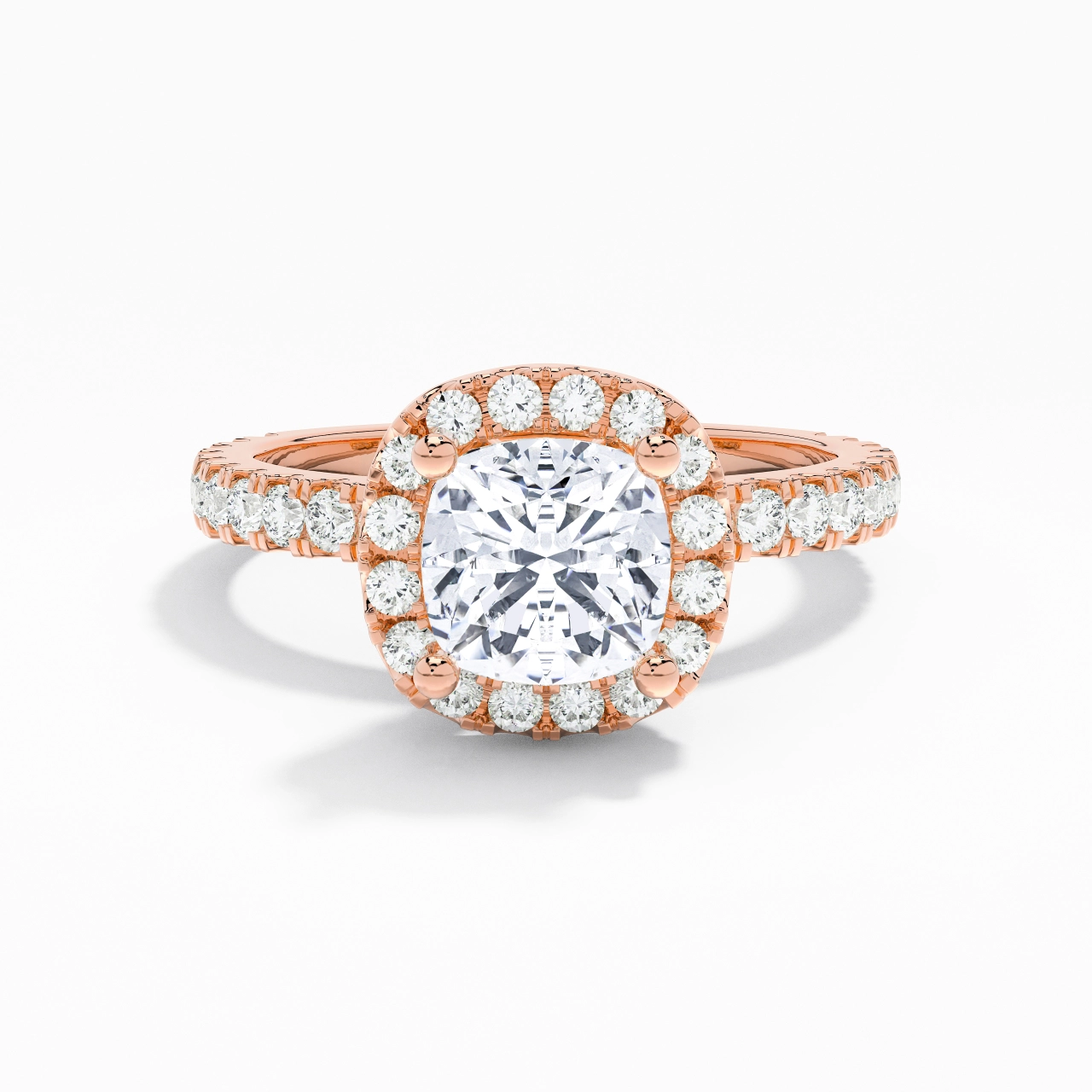 1.00ct Moissanite Engagement Ring 14K Rose Gold