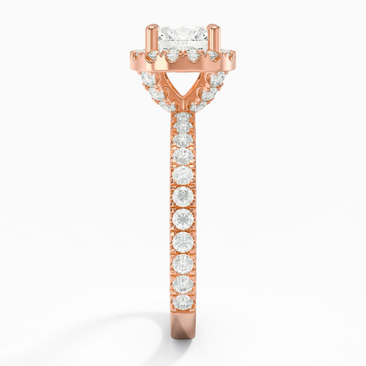 1.00ct Moissanite Engagement Ring 14K Rose Gold