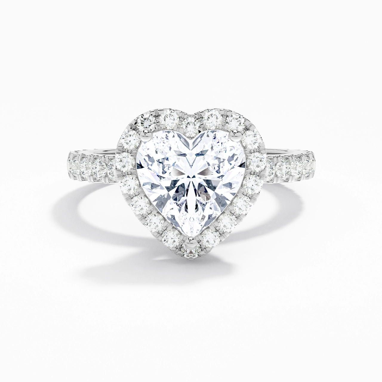 Elegant Heart 1.50ct Moissanite Engagement Ring