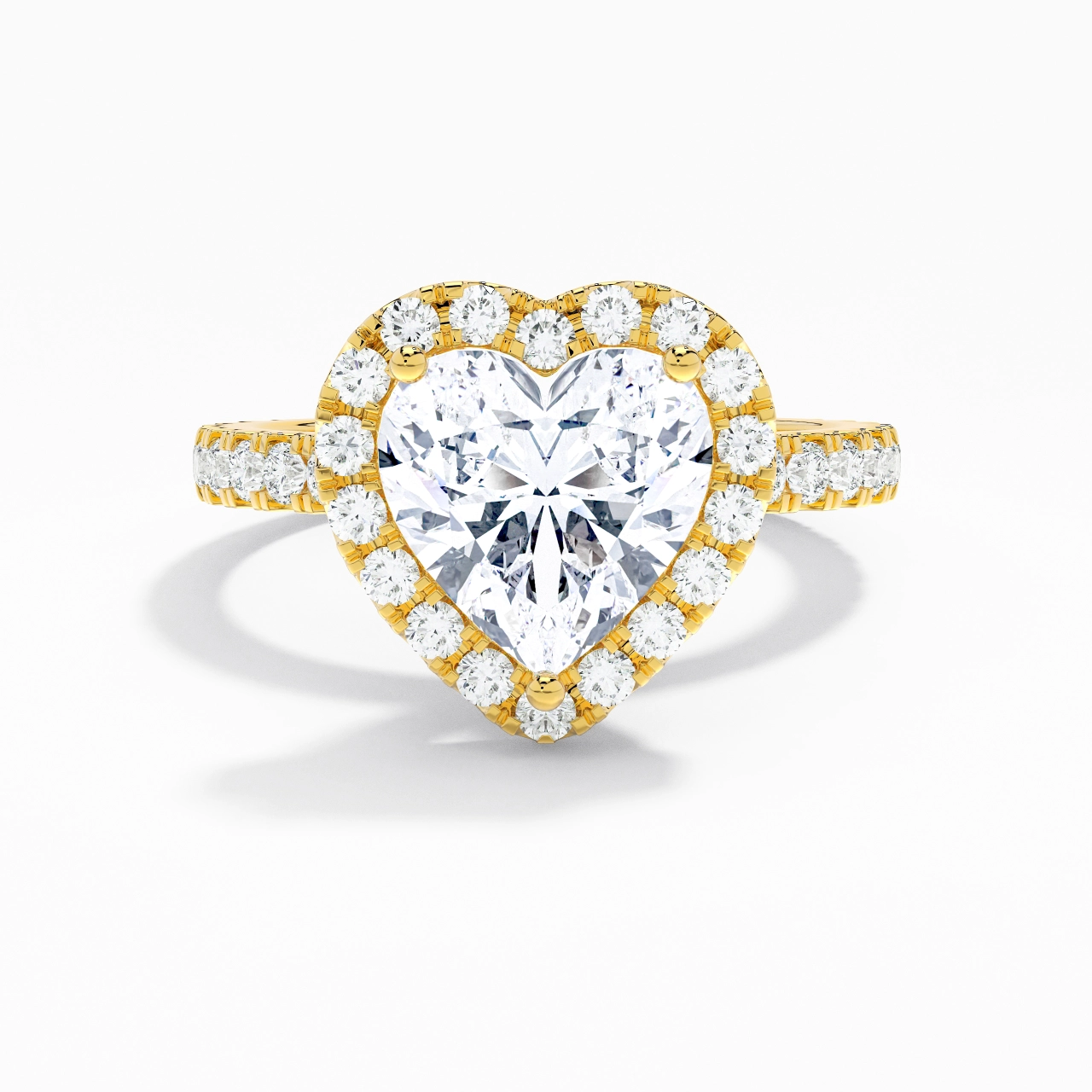 Elegant Heart 2.00ct Moissanite Engagement Ring