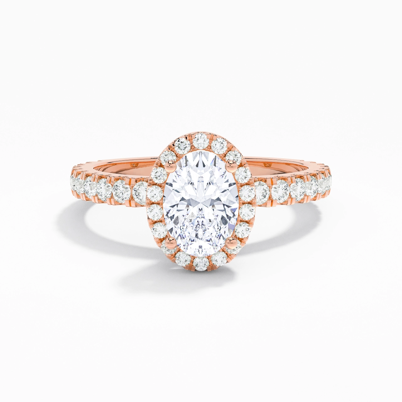 1.00ct Moissanite Engagement Ring 14K Rose Gold