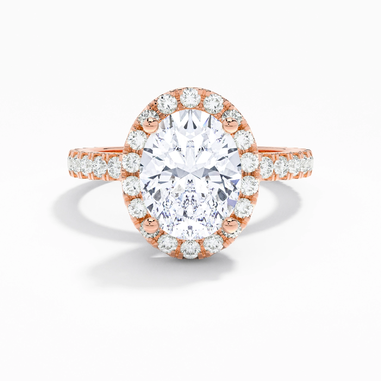 2.00ct Moissanite Engagement Ring 14K Rose Gold